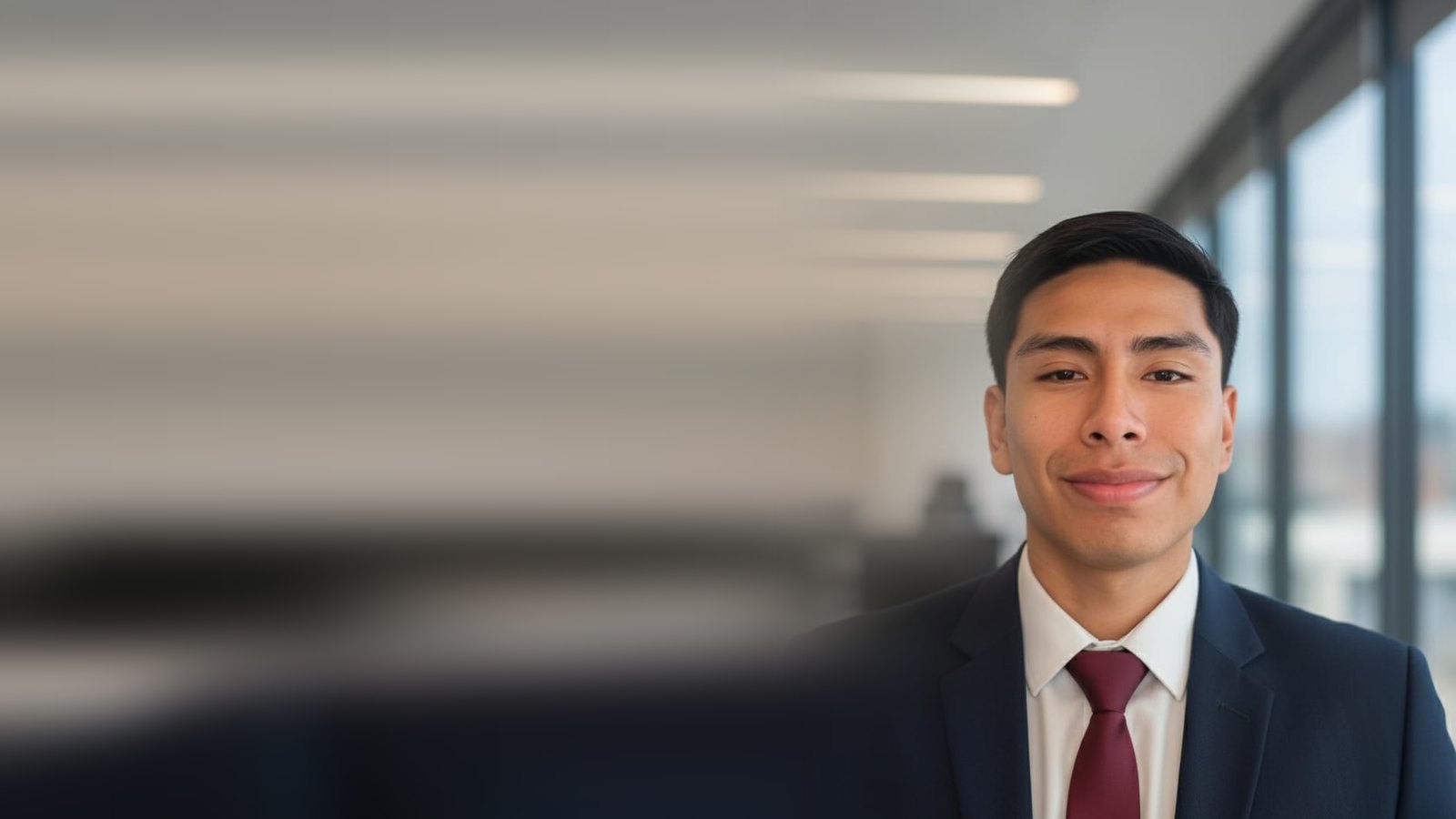 César Meza, desarrollador Full Stack Senior, en una oficina en Lima
