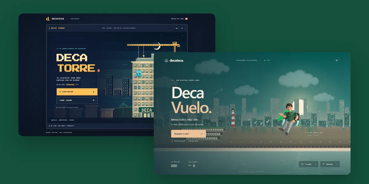 Capturas de los juegos Deca Torre y Deca Vuelo de Decateca